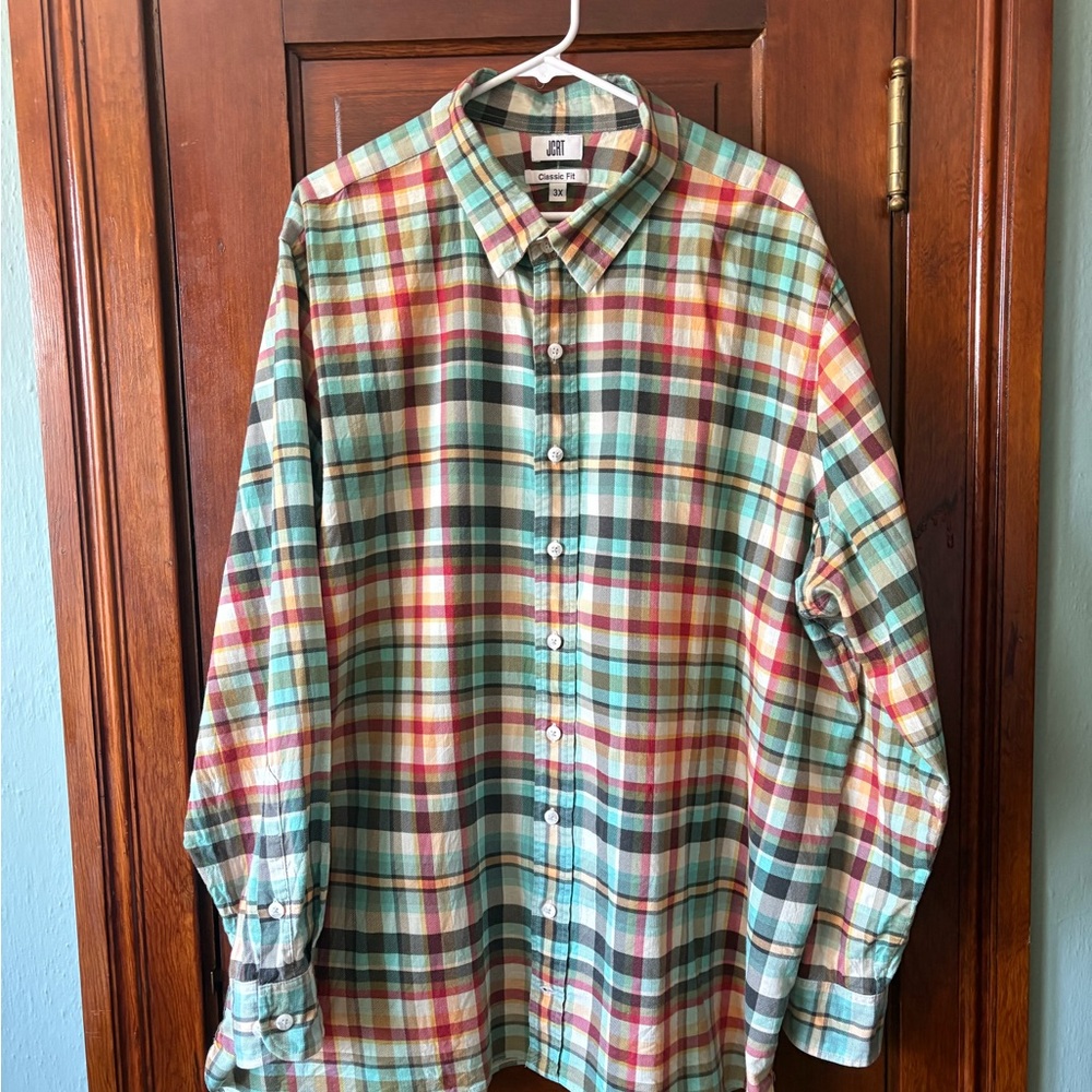 BIG AND TALL! JCRT Multicolor Plaid Men's Casual Shirt